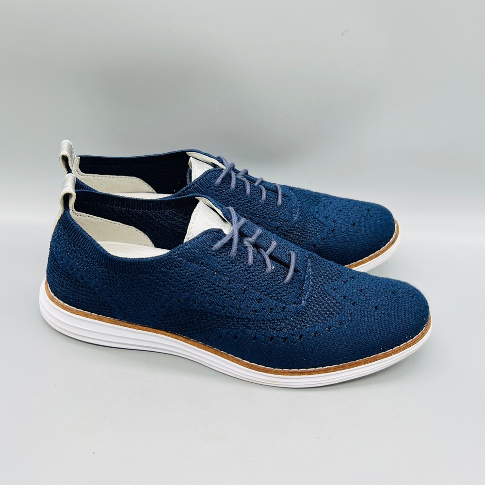 Cole Haan Oxfords Womens 9 Navy Blue Stitchlite Knit Wingtip Zerogrand Sneakers